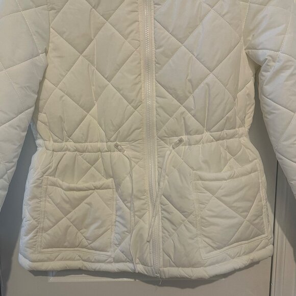 Quilted Puffer Jacket White Lightweight Winter Coat Shein Womens Size M - Picture 6 of 6